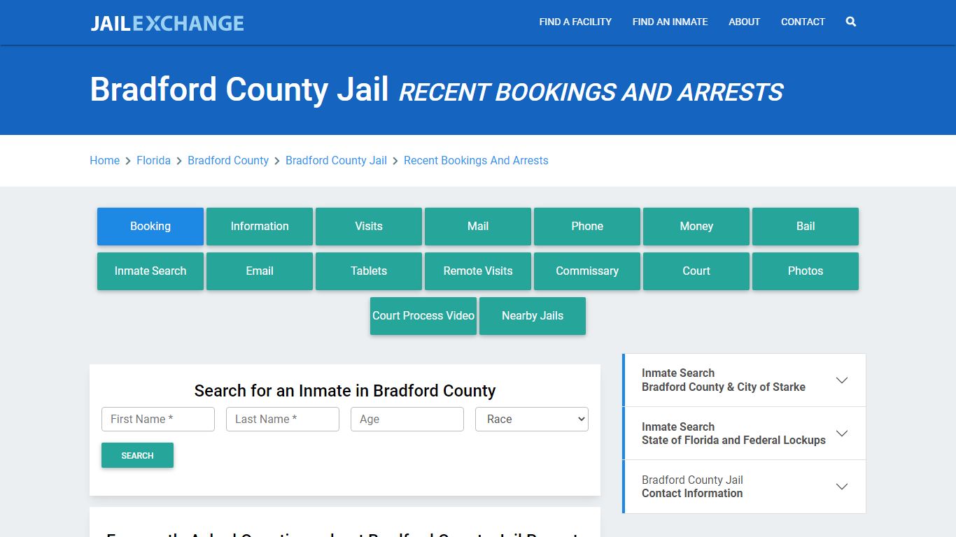 Bradford County Jail FL Recent Arrests and Bookings - Jail Exchange